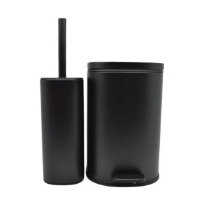 ΣΕΤ ΚΑΛΑΘΙ ΜΠΑΝΙΟΥ 5lt ANYDAY SOFT CLOSE ΚΑΙ ΠΙΓΚΑΛ ΒΟΥΡΤΣΑΚΙ FINGER PRINT PROOF ΜΑΥΡΟ ΜΑΤ ANKOR 1