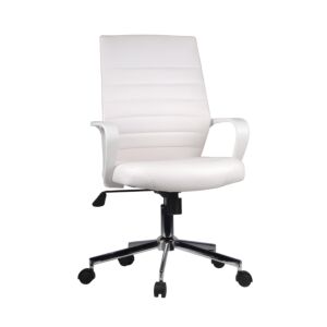 ΚΑΡΕΚΛΑ ΓΡΑΦΕΙΟΥ ΛΕΥΚΗ ΔΕΡΜΑΤΙΝΗ 5568L 57x60x92.5/100εκ 1