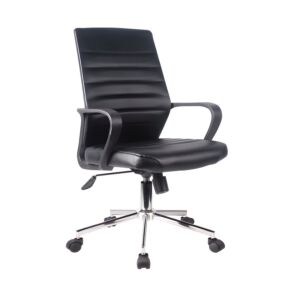 ΚΑΡΕΚΛΑ ΓΡΑΦΕΙΟΥ ΜΑΥΡΗ ΔΕΡΜΑΤΙΝΗ 5568L 57x60x92.5/100εκ 1