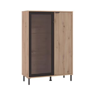 ΒΙΤΡΙΝΑ MAYENNE 2K VS1 ARTISAN OAK-ΜΑΥΡΟ MAT 93x40x137εκ 1