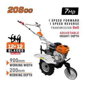 NAKAYAMA MB5800 Σκαπτικό Βενζίνης 208cc.7Hp,2 ταχυτήτων,75-90cm,12+12 Μαχαίρια 1