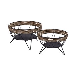 ΣΕΤ 2 ΜΕΤΑΛΛΙΚΑ ΚΑΛΑΘΙΑ ΜΑΥΡΟ ΧΡΩΜΑ 30x30x18,5εκ 1