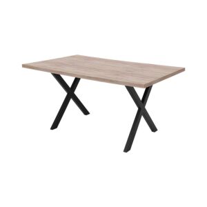 ΤΡΑΠΕΖΙ ΤΡΑΠΕΖΑΡΙΑΣ "Alfa" GREY OAK ΕΠΙΦΑΝΕΙΑ ΜΕ ΜΑΥΡΗ ΒΑΣΗ 140x90x75εκ fps 1