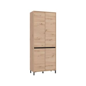 ΠΑΠΟΥΤΣΟΘΗΚΗ FLANNAN 2K4V ARTISAN OAK/ΜΑΥΡΟ MATT ΧΡΩΜΑ 80x40x205εκ 1