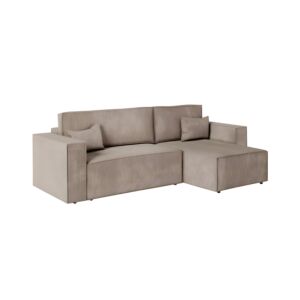 ΚΑΝΑΠΕΣ ΓΩΝΙΑ New Isabella ΜΠΕΖ ΧΡΩΜΑ ΥΦΑΣΜΑΤΟΣ 270x160x90εκ 1