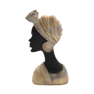 ΕΠΙΤΡΑΠΕΖΙΑ ΔΙΑΚΟΣΜΗΤΙΚΗ ΦΙΓΟΥΡΑ FL98739 African lady ΜΑΥΡΟ-ΧΡΥΣΟ ΧΡΩΜΑ 16x7x27εκ 1