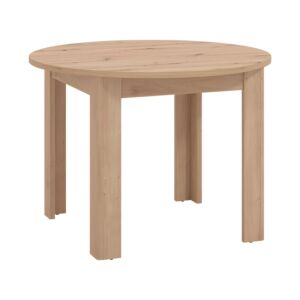 ΣΤΡΟΓΓΥΛΟ ΤΡΑΠΕΖΙ ΤΡΑΠΕΖΑΡΙΑΣ ANCONA ARTISAN OAK 109x109x76,5εκ 1