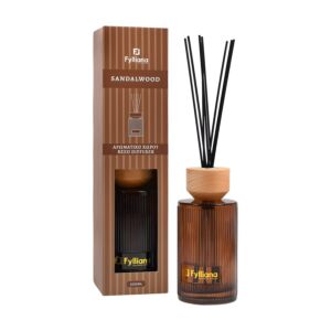 ΑΡΩΜΑΤΙΚΟ ΧΩΡΟΥ "Sandalwood" ΓΥΑΛΙΝΟ ΜΠΟΥΚΑΛΑΚΙ ΜΕ STICKS FL25241 ΣΕ ΣΥΣΚΕΥΑΣΙΑ ΔΩΡΟΥ ΚΑΦΕ ΧΡΩΜΑ 500ml 1