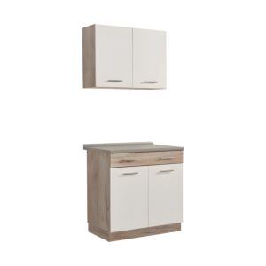ΚΟΥΖΙΝΑ DALILA 80 GREY OAK / ΛΕΥΚΟ 80x51,5x206,5εκ 1