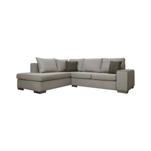 ΚΑΝΑΠΕΣ ΓΩΝΙΑ ΑΡΙΣΤΕΡΗ New Toulouse MOCCA ΥΦΑΣΜΑ ΜΕ TAUPE ΜΑΞΙΛΑΡΙΑ 260x205x93εκ 1