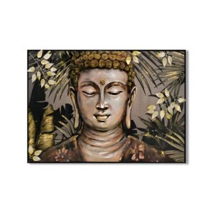 ΠΙΝΑΚΑΣ ΣΕ ΚΑΜΒΑ ΜΕ ΠΛΑΣΤΙΚΟ ΠΛΑΙΣΙΟ "Buddha" 122x5x82cm 1