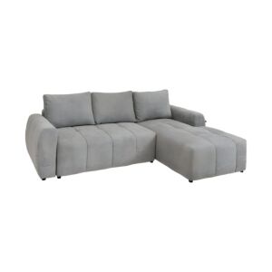 ΚΑΝΑΠΕΣ ΚΡΕΒΑΤΙ Indigo ΔΕΞΙΑ ΓΩΝΙΑ ΓΚΡΙ ΥΦΑΣΜΑ 280x170x90εκ 1