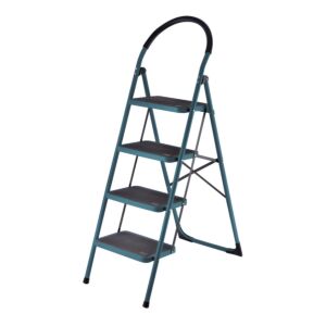 BORMANN Pro BHL6014 Σκαλοκάθισμα Μεταλλικό Heavy Duty, 4 Σκαλιά, Αντιολισθητικά με Αφρώδη Λαβή 1
