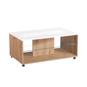 ΤΡΑΠΕΖΑΚΙ ΣΑΛΟΝΙΟΥ BERT ARTISAN OAK-ΛΕΥΚΗ ΛΑΚΑ 101x60x45εκ 1