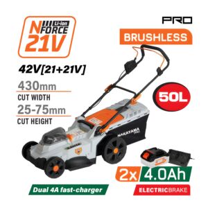 NAKAYAMA Pro EC1726X44 Μηχανή Γκαζόν Μπαταρίας Brushless 42V,Li-Ion,2x4Ah,4A,Κοπή 43cm 1
