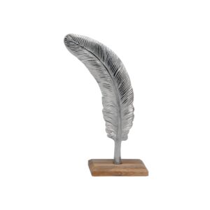 ΕΠΙΤΡΑΠΕΖΙΟ ΔΙΑΚΟΣΜΗΤΙΚΟ "Leaf" ΝΙΚΕΛ ΜΕ ΞΥΛΙΝΗ ΒΑΣΗ 10x6,5x33,5εκ 1