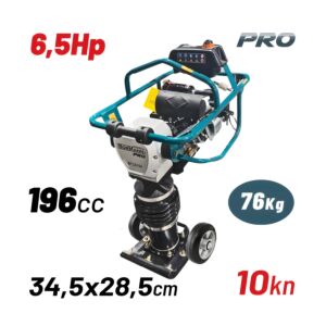 BORMANN Pro BTC5100 Συμπιεστής Εδάφους Κατακόρυφος Βενζιν/τος 6,5Hp, 196cc, Δύναμη Δόνησης 10Kn,76k 1