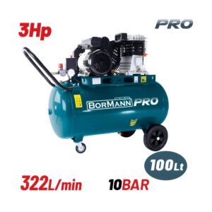BORMANN Pro BAT5060 Αεροσυμπιεστής Ιμάντα, 3Hp,100L,322L/min 1