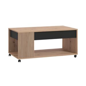 ΤΡΑΠΕΖΑΚΙ ΣΑΛΟΝΙΟΥ MAYENNE ARTISAN OAK-ΜΑΥΡΟ MAT 101x55x45εκ 1