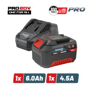 BORMANN Pro BBP9960 Starter Kit 20V, Μπαταρία 6.0Αh & Φορτιστής 4.5Α 1