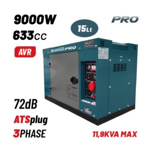 ΒORMANN Pro BGB9800 Γεννήτρια Πετρελαίου Τριφασική,9000W,12kVA,633cc,Κλειστού Τύπου 1