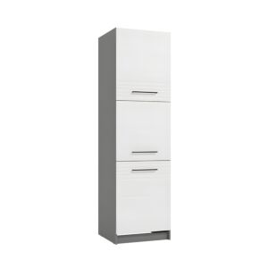 ΣΤΟΙΧΕΙΟ ΚΟΥΖΙΝΑΣ PETRA BD60 ΓΚΡΙ ΓΡΑΦΙΤΗΣ-ΛΕΥΚΟ HIGH GLOSS FOIL-ΓΚΡΙ MAT FOIL 60x56x214εκ 1