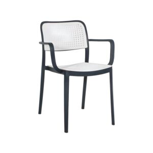 ΚΑΡΕΚΛΑ ΚΗΠΟΥ Olesia ΓΚΡΙ ΜΕ ΛΕΥΚΟ ΧΡΩΜΑ 56x43x81εκ 1