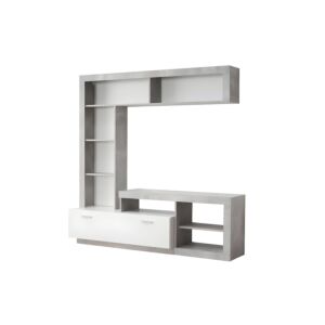 ΚΕΝΤΡΟ ΨΥΧΑΓΩΓΙΑΣ-ΣΥΝΘΕΣΗ GLEN ΛΕΥΚΟ-ΓΚΡΙ CONCRETE 170x41x170εκ 1