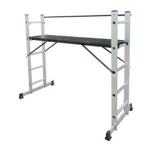 BORMANN Pro BHL9090 Πολυμορφική Σκαλωσιά Αλουμινίου 3 Σε 1,5+5 Σκαλιά Με Μπάρα Σταθεροποίησης 1