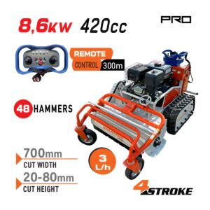 NAKAYAMA Pro PB9700 Καταστροφέας Τηλεκατευθυνόμενος Βενζινοκίνητος 8.6Kw με 48 Σφυριά & Ερπύστριες 1