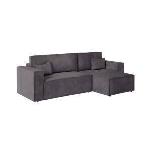 ΚΑΝΑΠΕΣ ΓΩΝΙΑ New Isabella ΓΚΡΙ ΧΡΩΜΑ ΥΦΑΣΜΑΤΟΣ 270x160x90εκ 1