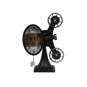 ΕΠΙΤΡΑΠΕΖΙΟ ΡΟΛΟΙ "Vintage Movie Machine" ΜΕΤΑΛΛΙΚΟ ΜΑΥΡΟ ΧΡΩΜΑ 21.5x11x30εκ sls 1