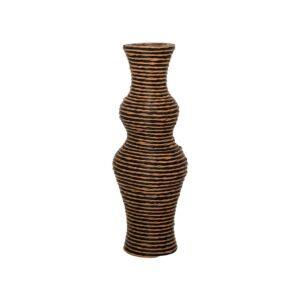 ΔΙΑΚΟΣΜΗΤΙΚΟ ΒΑΖΟ FL378 PU RATTAN ΜΑΥΡΟ-ΦΥΣΙΚΟ ΧΡΩΜΑ 60εκ 1