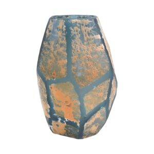 ΓΥΑΛΙΝΟ ΒΑΖΟ FL166611 ΜΑΥΡΟ-ΜΠΡΟΝΖΕ ΧΡΩΜΑ 17x15x24εκ 1