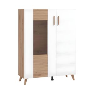 ΒΙΤΡΙΝΑ BRETAGNA 2K VS1 ARTISAN OAK-ΛΕΥΚΟ HIGH GLOSS FOIL 96x35x125εκ a.p.r 1