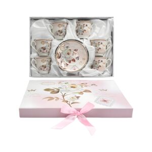 ΚΕΡΑΜΙΚO ΣΕΤ ΚΑΦΕ 6 ΤΕΜ ΣΕ ΚΟΥΤΙ FL906008 FLORAL 6x6εκ 1