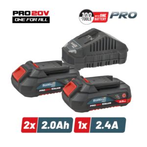 BORMANN Pro BBP9922 Starter Kit Μπαταρίες 2x2.0Ah & Φορτιστής 2.4Α 1