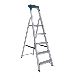 BORMANN Pro BHL9005 Σκάλα Αλουμινίου 4+1 Σκαλιά, Με Θήκη Εργαλείων 1