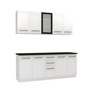 ΣΥΝΘΕΣΗ ΚΟΥΖΙΝΑΣ RAJNA 200 ΛΕΥΚΟ/ΜΑΥΡΟ ΜΑΤ 200x51x200εκ 1