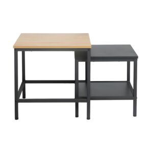ΣΕΤ 2 ΤΡΑΠΕΖΑΚΙΑ ΣΑΛΟΝΙΟΥ Fonzy SONOMA-ΜΑΥΡΟ ΧΡΩΜΑ 54x54x54εκ 1