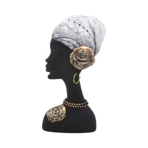 ΕΠΙΤΡΑΠΕΖΙΑ ΔΙΑΚΟΣΜΗΤΙΚΗ ΦΙΓΟΥΡΑ FL98490 African lady ΜΑΥΡΟ-ΛΕΥΚΟ ΧΡΩΜΑ 15x5x30εκ 1