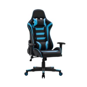 ΚΑΡΕΚΛΑ GAMING SAR-1 ΜΑΥΡΟ-ΜΠΛΕ ΤΕΧΝΟΔΕΡΜΑ 64x53x135εκ 1