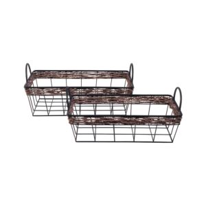 ΣΕΤ 2 ΜΕΤΑΛΛΙΚΑ ΚΑΛΑΘΙΑ ΜΑΥΡΟ ΧΡΩΜΑ 42x28x18,5εκ 1