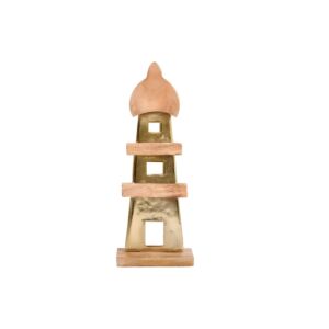 ΔΙΑΚΟΣΜΗΤΙΚΟ ΑΛΟΥΜΙΝΙΟΥ Light house 2390 ΜΕ ΞΥΛΙΝΗ ΒΑΣH ΧΡΥΣΟ ΧΡΩΜΑ 18x7x45εκ 1