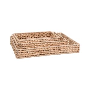 ΣΕΤ 3 ΨΑΘΙΝΟΙ ΔΙΣΚΟΙ Boho FL240 ΦΥΣΙΚΟ ΧΡΩΜΑ 43x32x6εκ 1