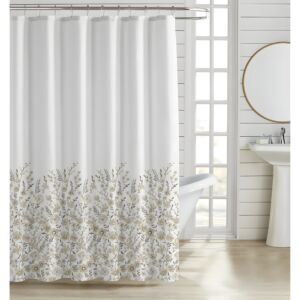 ΚΟΥΡΤΙΝΑ ΜΠΑΝΙΟΥ ΠΟΛΥΕΣΤΕΡΙΚΗ 180x200εκ 90gsm ΜΕ 12 ΚΡΙΚΟΥΣ ΛΟΥΛΟΥΔΑΤΟ ΣΧΕΔΙΟ ΣΕ ΓΗΙΝΟΥΣ ΤΟΝΟΥΣ ANKOR 1
