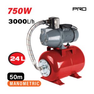 NAKAYAMA Pro NP2108 Πιεστικό Με Δοχείο 24Lt Αντλία Jet 750W 1