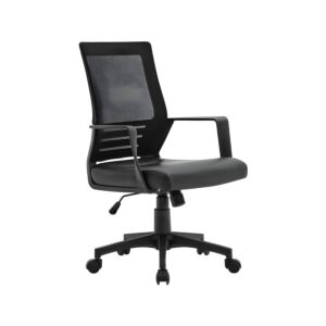 ΚΑΡΕΚΛΑ ΓΡΑΦΕΙΟΥ FL19-3Α ΜΑΥΡΟ ΧΡΩΜΑ 60x63x95/105εκ 1