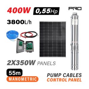 NAKAYAMA Pro NP2220 Αντλία Νερού με Φωτοβολταικό 48W,400W, Mέγιστο Μανομετρικό 55m,Σετ 2 Πάνελ 700W 1