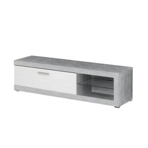 ΕΠΙΠΛΟ ΤΗΛΕΟΡΑΣΗΣ REMO ΓΚΡΙ CONCRETE / ΛΕΥΚΗ ΛΑΚΑ 162x41x43εκ 1